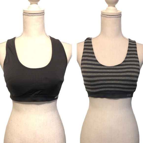 ALL IN MOTION Sports Bra (2) Women's Size Small Black Gray Bundle Athletic Wear - Picture 1 of 14